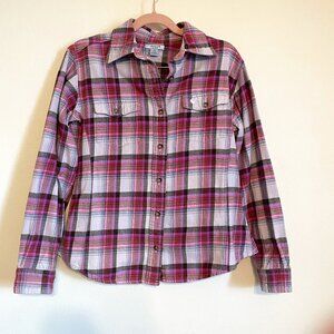 💃🏻 Carhartt | Pink/Purple Plaid Cotton Flannel Button-Down Shirt Medium 8/10
